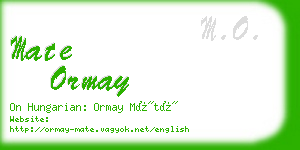 mate ormay business card